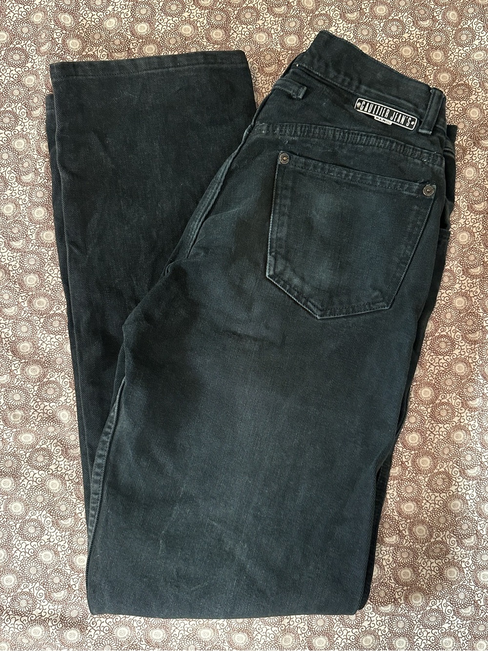 Jean Paul Gaultier Men's Black Straight Denim Jeans Vintage - Picture 9 of 15
